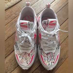 Puma Rider FV White Sneakers with Pink & Multicolor Accents